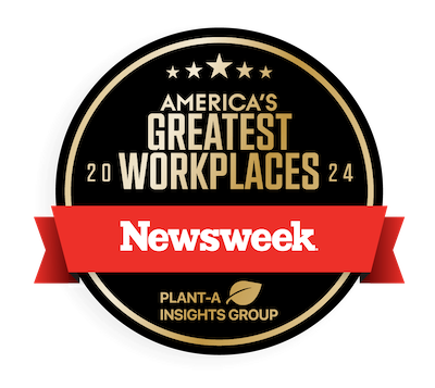 Round award with America's Greatest Workplaces